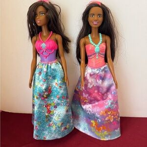 Lot of Two  Dreamtopia Barbies Princess Fairy Mermaid Fast Ship EUC